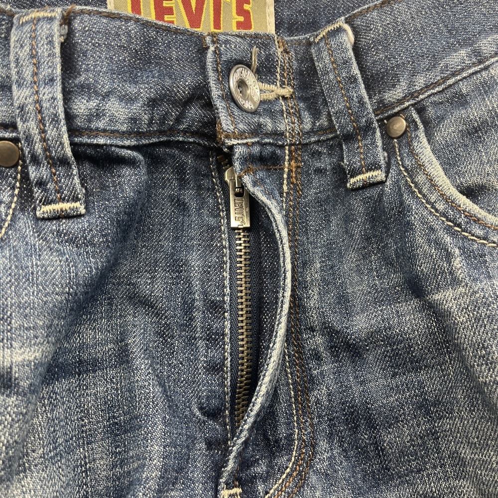 Levis Jeans Mens 33x32 Blue 514 Slim Straight Original Chore Grunge Thrashed Fit - Picture 8 of 16